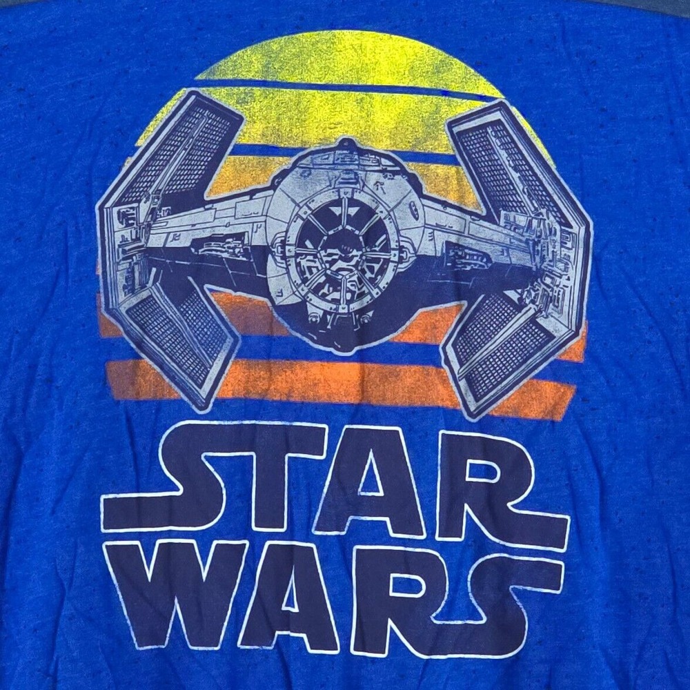 Star Wars Tie Fighter Sunset T Shirt Men's 2XL Graphic Print Nerd Geek Retro 90s